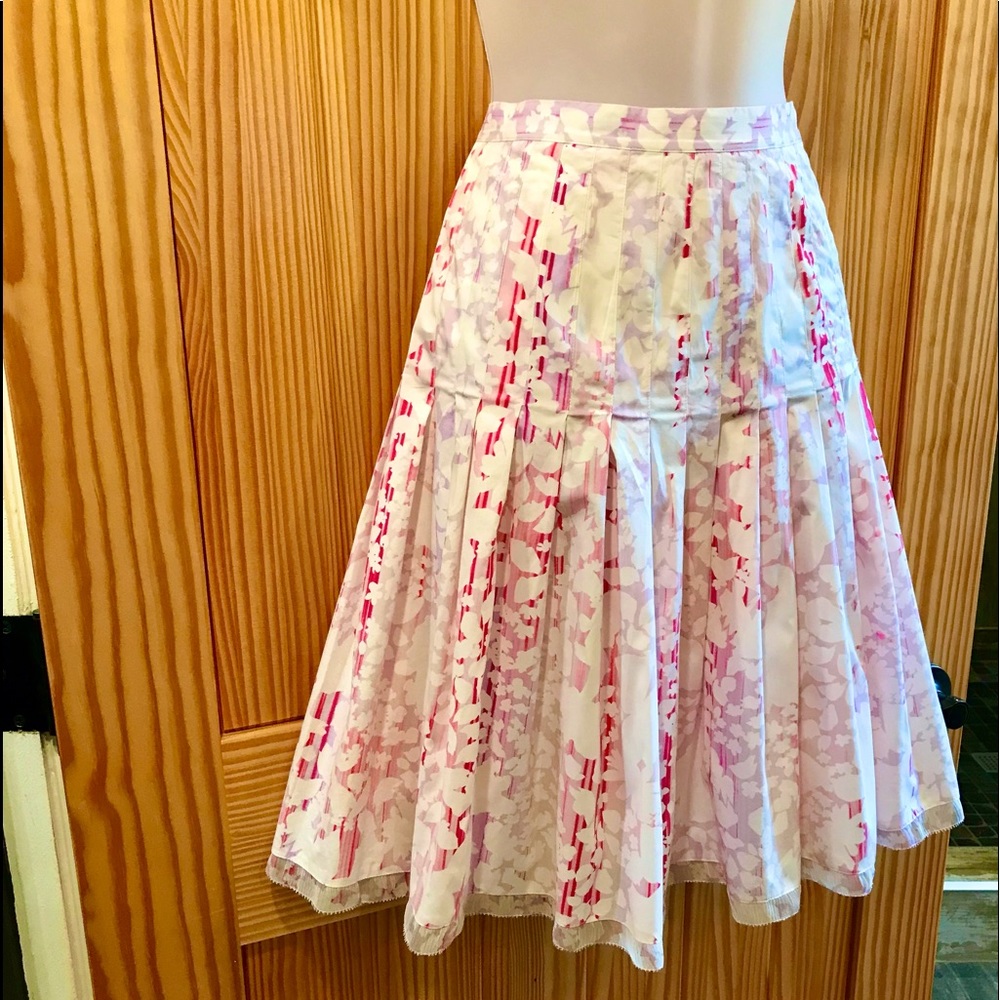 Elie Tahari Spring Summer Pink Cotton Skirt - Picture 4 of 12